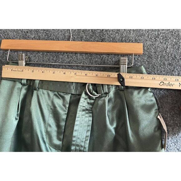 Anthropologie Maeve 2 Pants Parachute Satin Jogger Belted Green NWT - Picture 4 of 10